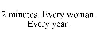 2 MINUTES. EVERY WOMAN. EVERY YEAR.