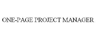 ONE-PAGE PROJECT MANAGER