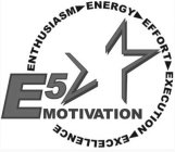 E5 MOTIVATION ENTHUSIASM ENERGY EFFORT EXECUTION EXCELLENCE