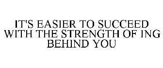 IT'S EASIER TO SUCCEED WITH THE STRENGTH OF ING BEHIND YOU