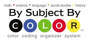MATH SCIENCE LANGUAGE SOCIAL STUDIES HISTORY BY SUBJECT BY COLOR COLOR CODING ORGANIZER SYSTEM