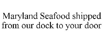 MARYLAND SEAFOOD SHIPPED FROM OUR DOCK TO YOUR DOOR