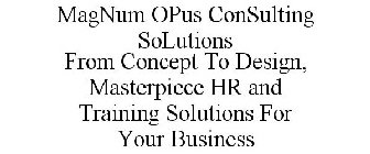 MAGNUM OPUS CONSULTING SOLUTIONS FROM CONCEPT TO DESIGN, MASTERPIECE HR AND TRAINING SOLUTIONS FOR YOUR BUSINESS