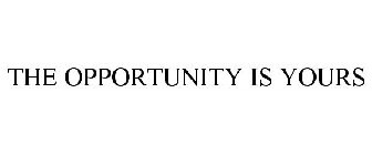 THE OPPORTUNITY IS YOURS