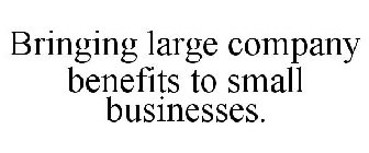 BRINGING LARGE COMPANY BENEFITS TO SMALL BUSINESSES.