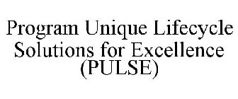 PROGRAM UNIQUE LIFECYCLE SOLUTIONS FOR EXCELLENCE (PULSE)