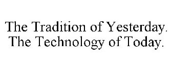 THE TRADITION OF YESTERDAY. THE TECHNOLOGY OF TODAY.