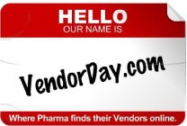 VENDORDAY.COM WHERE PHARMA FINDS THEIR VENDORS ONLINE HELLO OUR NAME IS