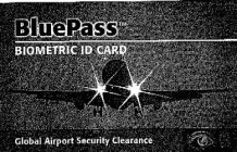 BLUEPASS BIOMETRIC ID CARD GLOBAL AIRPORT SECURITY CLEARANCE