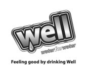 WELL WATERFORWATER FEELING GOOD BY DRINKING WELL