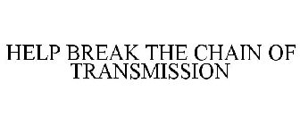 HELP BREAK THE CHAIN OF TRANSMISSION