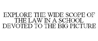 EXPLORE THE WIDE SCOPE OF THE LAW IN A SCHOOL DEVOTED TO THE BIG PICTURE