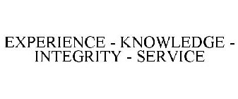 EXPERIENCE - KNOWLEDGE - INTEGRITY - SERVICE