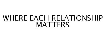 WHERE EACH RELATIONSHIP MATTERS