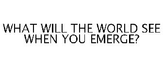 WHAT WILL THE WORLD SEE WHEN YOU EMERGE?