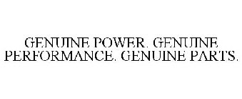 GENUINE POWER. GENUINE PERFORMANCE. GENUINE PARTS.