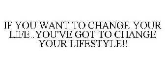 IF YOU WANT TO CHANGE YOUR LIFE..YOU'VE GOT TO CHANGE YOUR LIFESTYLE!!