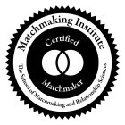 MATCHMAKING INSTITUTE THE SCHOOL OF MATCHMAKING AND RELATIONSHIP SCIENCES CERTIFIED MATCHMAKER