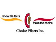 CF KNOW THE FACTS. MAKE THE CHOICE. CHOICE FILTERS INC.