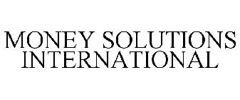 MONEY SOLUTIONS INTERNATIONAL