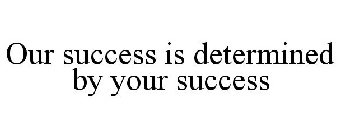 OUR SUCCESS IS DETERMINED BY YOUR SUCCESS