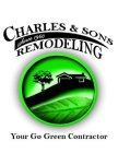 CHARLES & SONS REMODELING SINCE 1960 YOUR GO GREEN CONTRACTOR