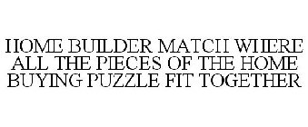 HOME BUILDER MATCH WHERE ALL THE PIECES OF THE HOME BUYING PUZZLE FIT TOGETHER