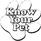 KNOW YOUR PET
