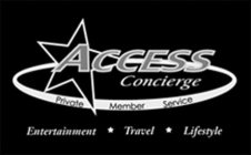 ACCESS CONCIERGE PRIVATE MEMBER SERVICE ENTERTAINMENT TRAVEL LIFESTYLE
