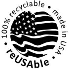 100% RECYCLABLE MADE IN USA REUSABLE