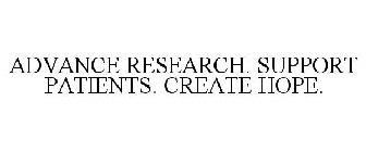 ADVANCE RESEARCH. SUPPORT PATIENTS. CREATE HOPE.