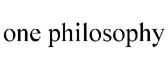 ONE PHILOSOPHY