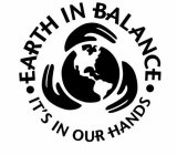EARTH IN BALANCE IT'S IN OUR HANDS