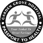 GARDEN GROVE HOSPITAL PASSPORT TO HEALTH YOUR TICKET TO GREAT SAVINGS