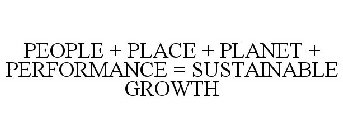 PEOPLE + PLACE + PLANET + PERFORMANCE = SUSTAINABLE GROWTH