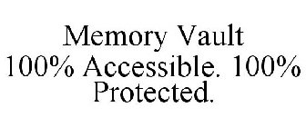 MEMORY VAULT 100% ACCESSIBLE. 100% PROTECTED.
