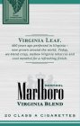 MARLBORO VIRGINIA BLEND MENTHOL 20 CLASS A CIGARETTES VIRGINIA LEAF. 400 YEARS AGO PERFECTED IN VIRGINIA - NOW GROWN AROUND THE WORLD. TODAY, WE BLEND CRISP, MELLOW VIRGINIA TOBACCOS AND COOL MENTHOL 