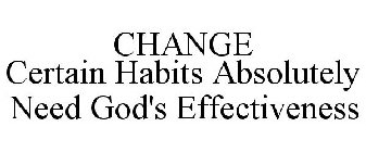 CHANGE CERTAIN HABITS ABSOLUTELY NEED GOD'S EFFECTIVENESS