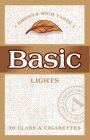 BASIC · SMOOTH RICH TASTE ·  20 CLASS A CIGARETTES A CLASS A CIGARETTES ACCO