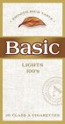 BASIC 100'S · SMOOTH RICH TASTE · 20 CLASS A CIGARETTES A CLASS A CIGARETTES ACCO