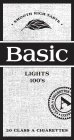  BASIC 100'S · SMOOTH RICH TASTE · 20 CLASS A CIGARETTES A CLASS A CIGARETTES ACCO