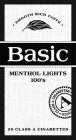 BASIC MENTHOL 100'S  · SMOOTH RICH TASTE · 2O CLASS A CIGARETTES A CLASS A CIGARETTES ACCO