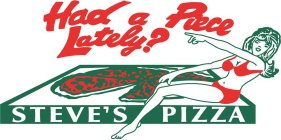 HAD A PIECE LATELY? STEVE'S PIZZA