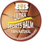 ULTRA SPORTS BALM BB BEST BALMS 100% NATURAL PROFESSIONAL STRENGTH MUSCLE AND PAIN RELIEF