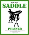 BEER BIÈRE SADDLE PILSNER BREWED WITH CARE USING ONLY THE FINEST NATURAL MALT AND HOPS SADDLE WESTERN BREWING COMPANY 341 ML 5% ALC./VOL.