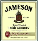 JAMESON ESTABLISHED SINCE 1780 TRIPLE DISTILLED IRISH WHISKEY TRIPLE DISTILLED MATURED & BOTTLED IN IRELAND JOHN JAMESON & SON JJ&S JOHN JAMESON & SON LIMITED THE BOW STREET DISTILLERY DUBLIN 7 IRELAN