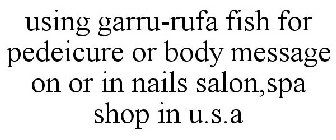 USING GARRU-RUFA FISH FOR PEDEICURE OR BODY MESSAGE ON OR IN NAILS SALON,SPA SHOP IN U.S.A