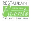 RESTAURANT EVENTS SINCE 1996 GASLAMP · SAN DIEGO