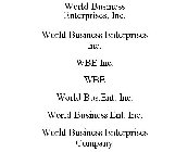 WORLD BUSINESS ENTERPRISES, INC. WORLD BUSINESS ENTERPRISES INC. WBE INC. WBE WORLD BUS.ENT. INC. WORLD BUSINESS ENT. INC. WORLD BUSINESS ENTERPRISES COMPANY