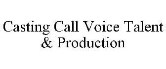 CASTING CALL VOICE TALENT & PRODUCTION